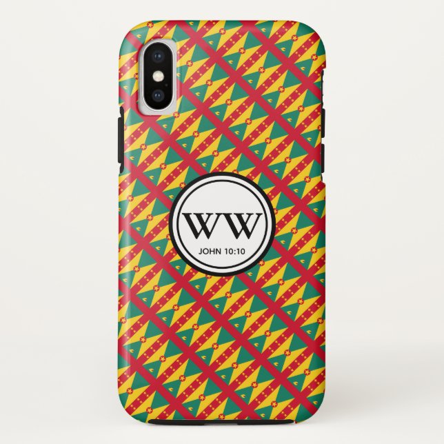 Capa Para iPhone, Case-Mate Na moda GRENADA CARRIACOU Monograma Vida Abundante (Verso)