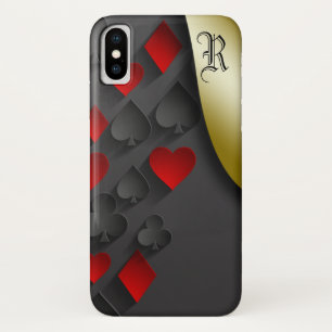 Capa Para iPhone Da Case-Mate Na moda Poker Sues no Monograma Preto