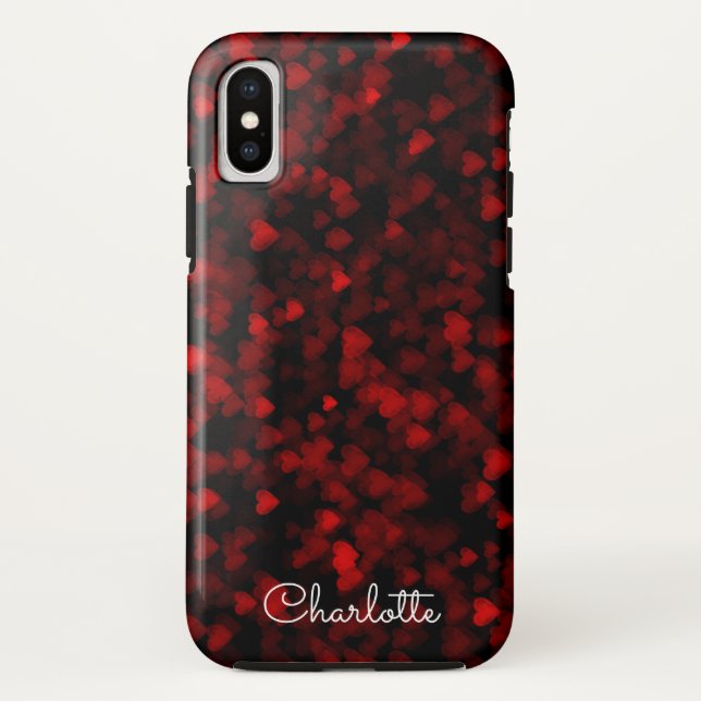 Capa Para iPhone, Case-Mate Namorados Red Bokeh Hearts (Verso)