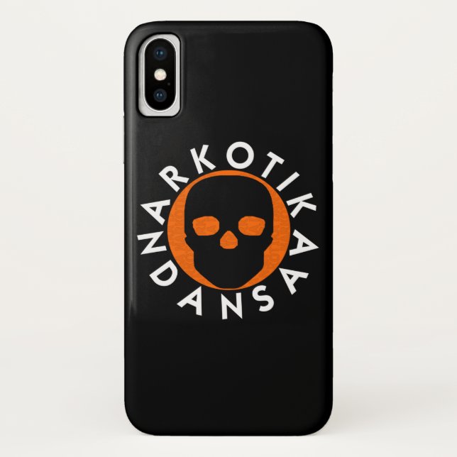 Capa Para iPhone, Case-Mate NARKOTIKA LIV Caso laranja iPhone X preto N3 (Verso)