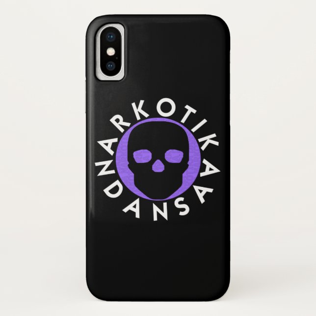 Capa Para iPhone, Case-Mate NARKOTIKA LIV Caso violeta iPhone X preto N3 (Verso)