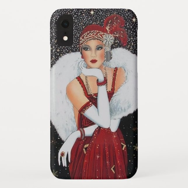 Capa Para iPhone, Case-Mate natais vintages de arte festiva (Verso)