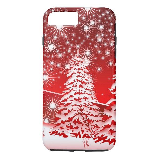 Capa Para iPhone, Case-Mate Natal (Red Christmas Tree Snow Background iPhone Case )