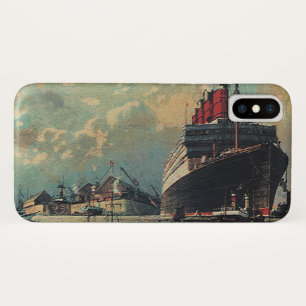 Capa Para iPhone X Navio de Passageiros de Transporte Antigo no Porto