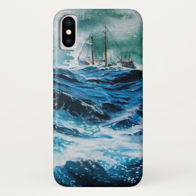 Capa Para iPhone, Case-Mate Navio no mar em tempestade (Verso)
