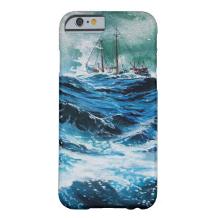 Capa Barely There Para iPhone 6 Navio no mar em tempestade / Marinho azul