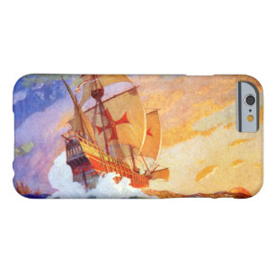 Capa Barely There Para iPhone 6 Navios de Cristóvão Colombo no mar Vintage