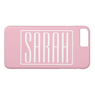 Capa iPhone 8 Plus/7 Plus Negrito & Moderno Seu Nome ou Palavra Branco no