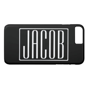 Capa iPhone 8 Plus/7 Plus Negrito & Moderno Seu Nome ou Palavra Branco no