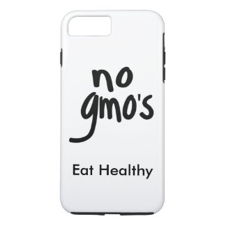 Capa iPhone 8 Plus/7 Plus "Nenhum OGM come branco saudável com promoção negr