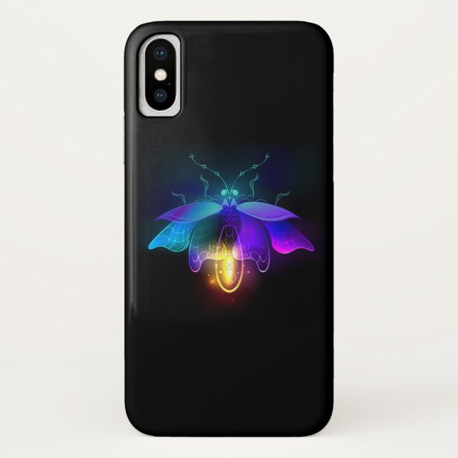 Capa Para iPhone, Case-Mate Neon Firefly a preto (Verso)