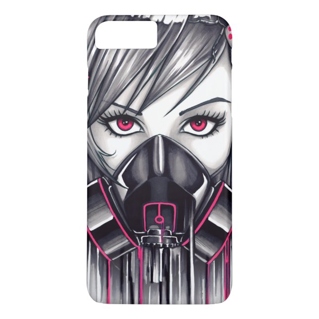 Capa Para iPhone, Case-Mate Neon Gas Mask Girl (Verso)