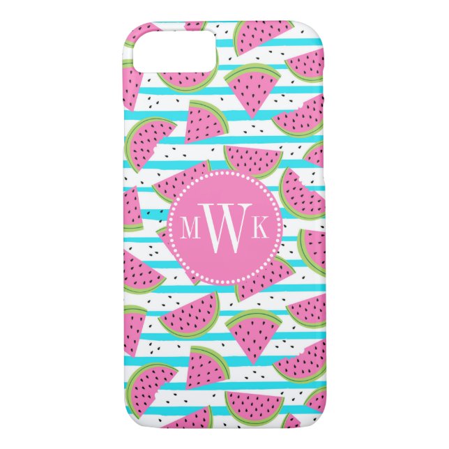 Capa Para iPhone, Case-Mate Neon Watermelon em Stripes Padrão (Verso)