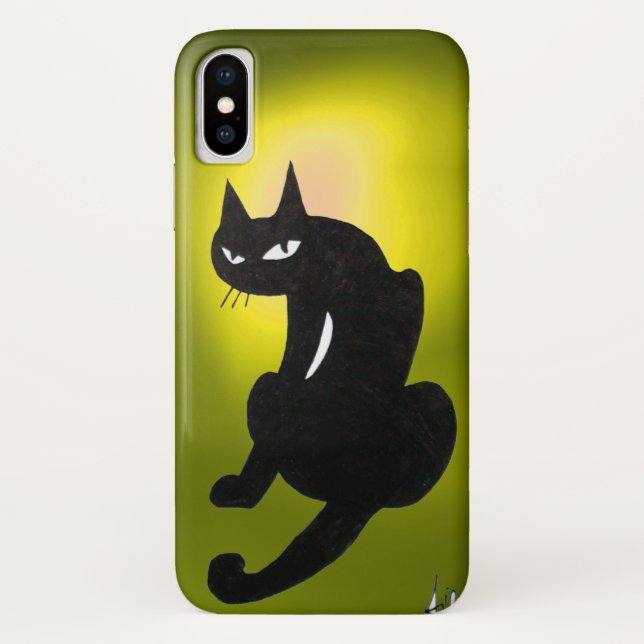 Capa Para iPhone, Case-Mate NINJA BLACK CAT Bright Yellow (Verso)