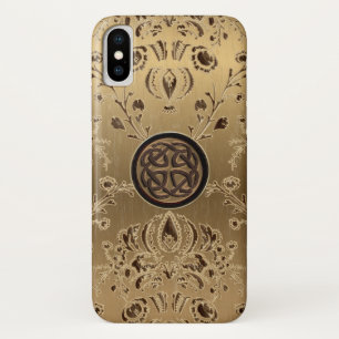 Capa Para iPhone Da Case-Mate Nó celta no caso Dourado do iPhone X do damasco
