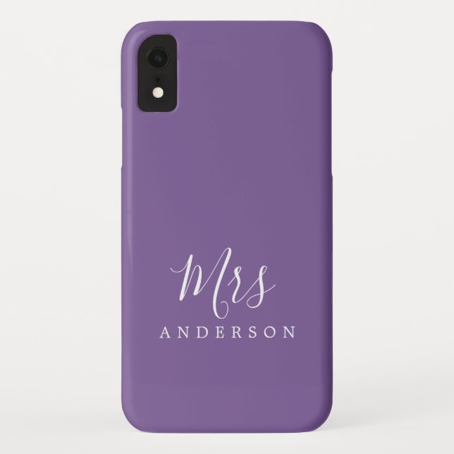Capa Para iPhone, Case-Mate Noiva de Script Chic Roxo da Sra. Vibrant (Verso)