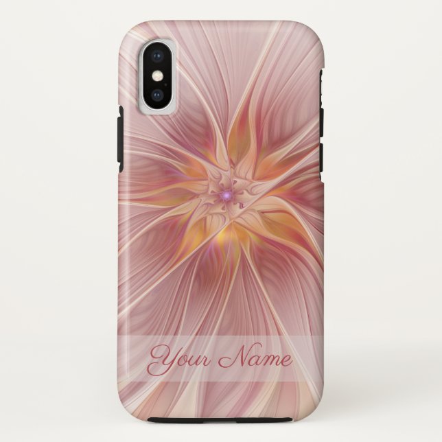 Capa Para iPhone, Case-Mate Nome da Flor de Arte Fractal de Sonho Rosa Mole (Verso)