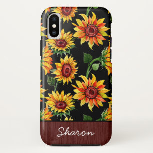 Capa Para iPhone Da Case-Mate Nome da Madeira de Girassol Russo Personalizada