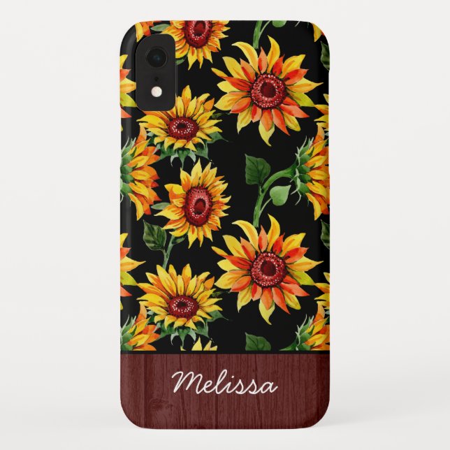 Capa Para iPhone, Case-Mate Nome da Madeira de Girassol Russo Personalizada (Verso)