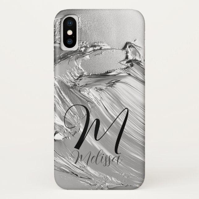 Capa Para iPhone, Case-Mate Nome de cinza Dourada Glitter Glitter de Rosa pers (Verso)