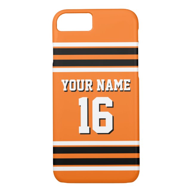 Capa Para iPhone, Case-Mate Nome do Número Personalizado do Pumpkn Orange Blac (Verso)