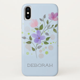 Capa Para iPhone Da Case-Mate Nome do Primeiro Adição Inicial Deborah com Flor