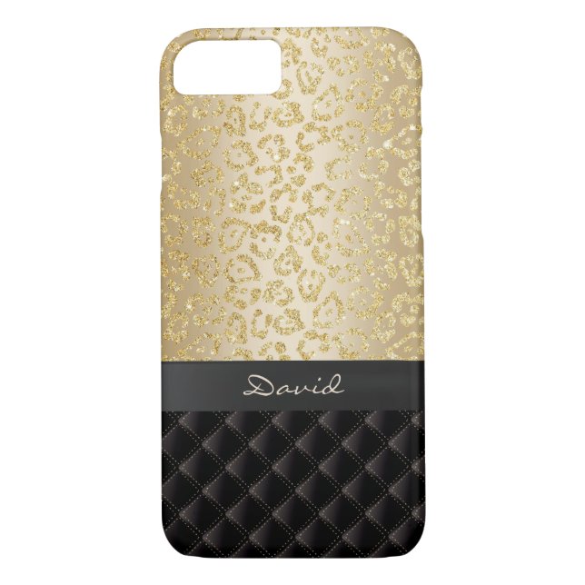 Capa Para iPhone, Case-Mate Nome Dourado luxuoso do costume do impressão do (Verso)