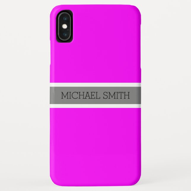 Capa Para iPhone, Case-Mate Nome Elegante da Faixa de Friso da Cinza Moderna d (Verso)