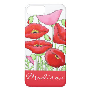 Capa iPhone 8 Plus/7 Plus Nome feito sob encomenda da arte cor-de-rosa