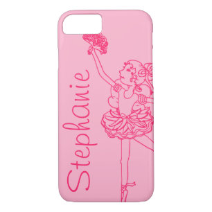 Capa iPhone 8/ 7 Nome personalizado bailarina cor-de-rosa