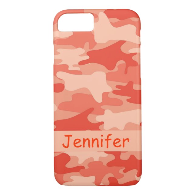 Capa Para iPhone, Case-Mate Nome Personalizado da Camuflagem de Camo Laranja (Verso)
