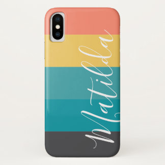 Capa Para iPhone Da Case-Mate Nome Personalizado da Faixa de Ombre Retroativa Mo
