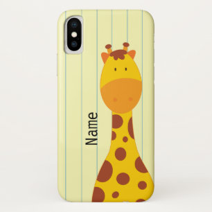 Capa Para iPhone X Nome Personalizado da Girafa Bestial