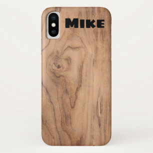 Capa Para iPhone Da Case-Mate Nome Personalizado Da Madeira Castanho-Ligeira