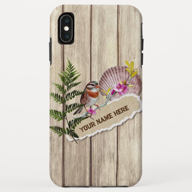 Capa Para iPhone, Case-Mate Nome Personalizado da Pintura de Óleo de Madeira T (Verso)