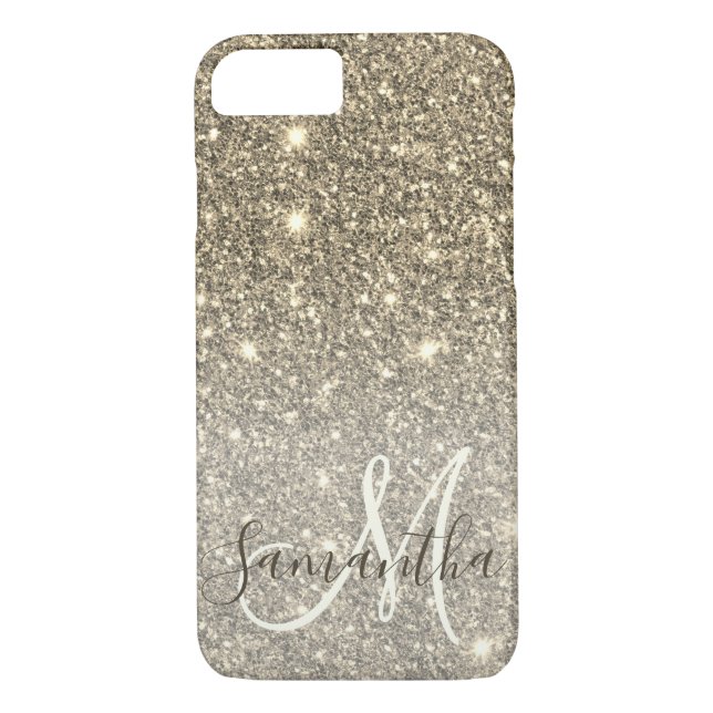 Capa Para iPhone, Case-Mate Nome Personalizado do Glitter Glitter Dourado Mode (Verso)