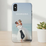 Capa Para iPhone Da Case-Mate Nome Personalizado do Modelo de Foto Pensado de Ca<br><div class="desc">Capas de iphone de Nome Personalizado do Modelo de Foto Pensado de Casamento. Este design de casamento apresenta sua foto personalizada ou imagem com seu nome. Personalizado editando o texto na caixa de texto e adicionando sua própria foto. #casamento #nome #fotografia #fotografia #fotografia #imagem #personalizada #personalizada #personalizada #personalizada #endereço #dia...</div>