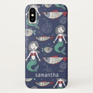 Capa Para iPhone Da Case-Mate Nome personalizado do Padrão de Sereia de Cuta cap