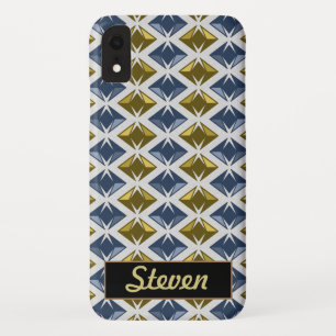 Capa Para iPhone Da Case-Mate Nome Personalizado Gems Azul Ouro DIAMONDS