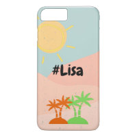 Nome personalizado Padrão de verão adorável azul d