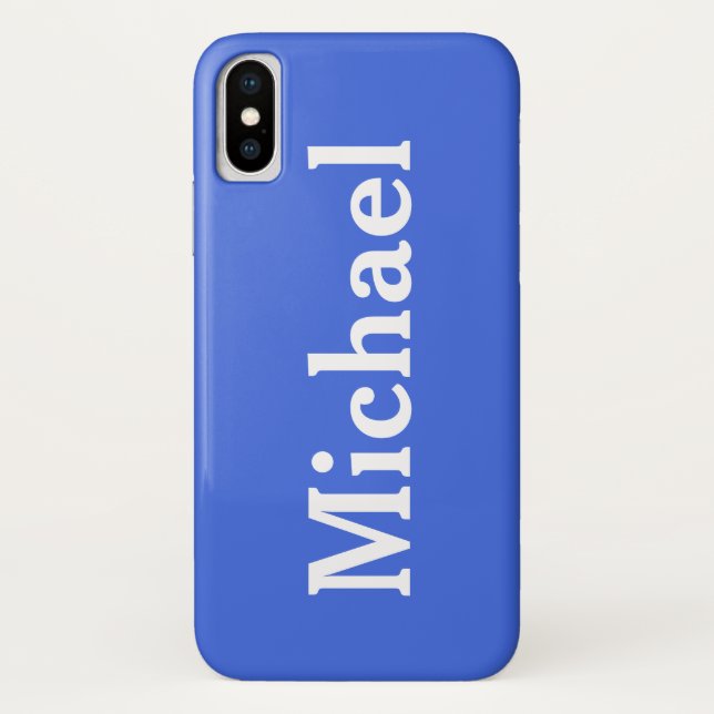 Capa Para iPhone, Case-Mate Nome personalizado Solid Royal Blue (Verso)