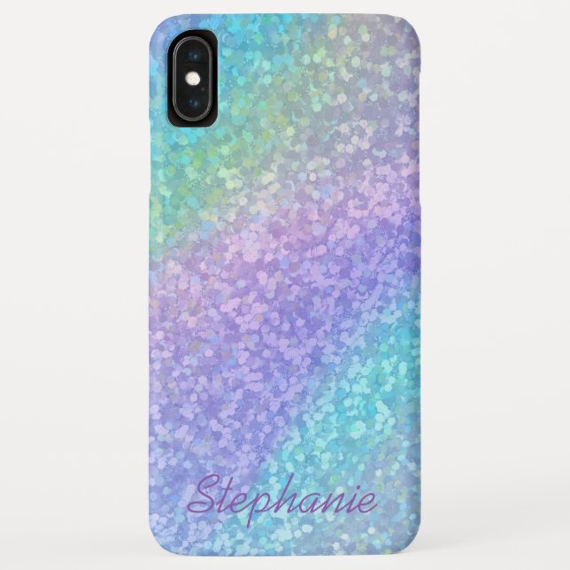 Capa Para iPhone, Case-Mate Nome Personalizado Trendy Rainbow Glitter Apple (Verso)