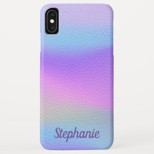Capa Para iPhone Da Case-Mate Nome Personalizado Trendy Rainbow Leather Texture 