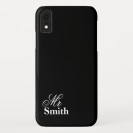 Capa Para iPhone Da Case-Mate Nome Preto Branco do Sr. Personalizamento