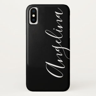 Capa Para iPhone Da Case-Mate Nome Simples de Script Preto Branco Limpo
