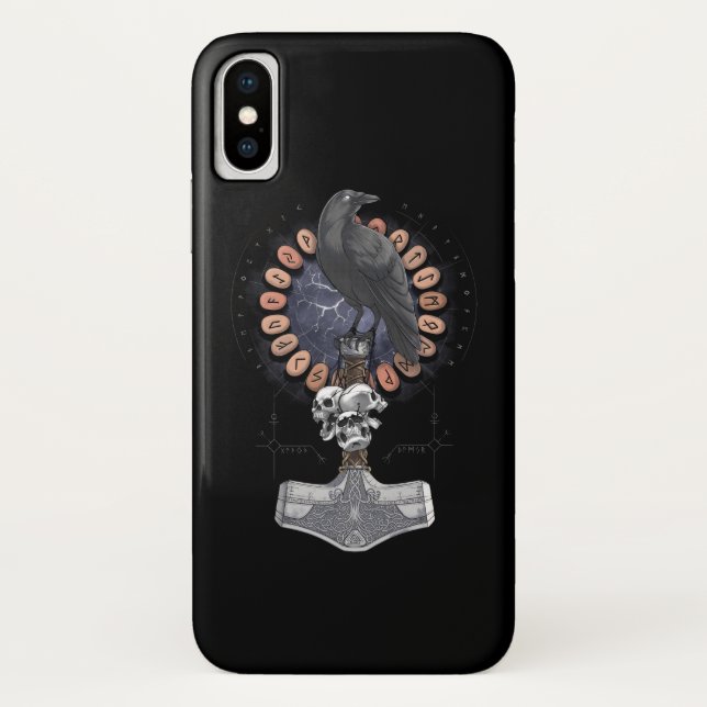 Capa Para iPhone, Case-Mate Norse Viking Raven Hammer (Verso)