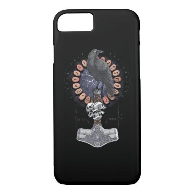Capa Para iPhone, Case-Mate Norse Viking Raven Hammer (Verso)