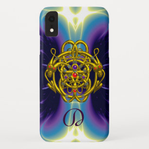 Capa Para iPhone XR NÓS CELTICOS Dourados COM DRAGÕES DE GÊMEOS
