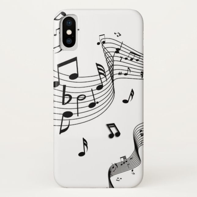 Capa Para iPhone, Case-Mate Notas Musicais em Branco  (Verso)