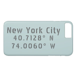 Capa iPhone 8 Plus/7 Plus Nova Iorque Latitude e Longitude
